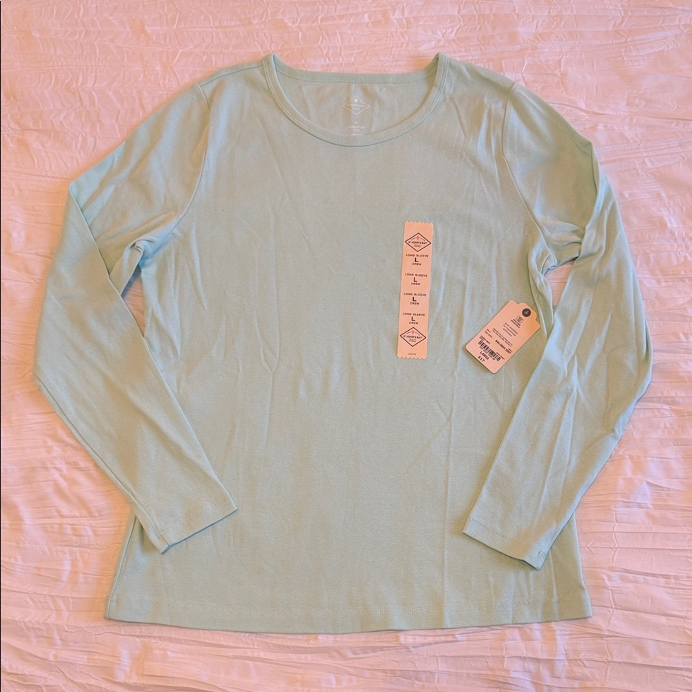 St. John's Bay Soft Aqua Long Sleeve Tee